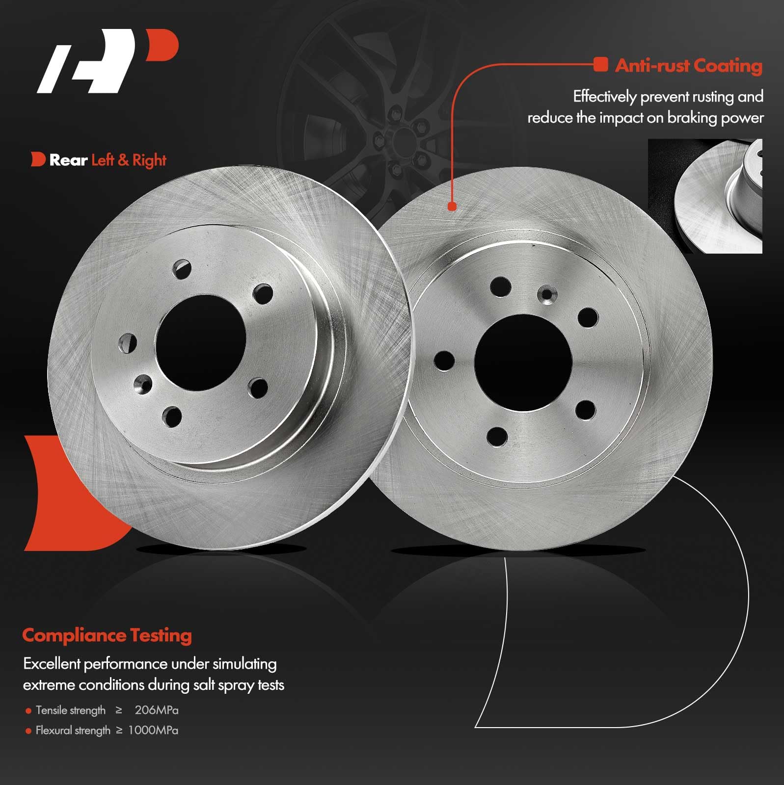 4040 7パック Amazon.com: A-Premium 13.02 in (331mm) Rear Drilled and